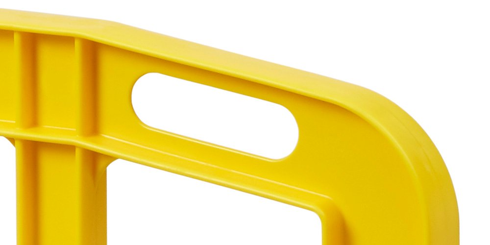 Yellow plastic barricade road safety equipment