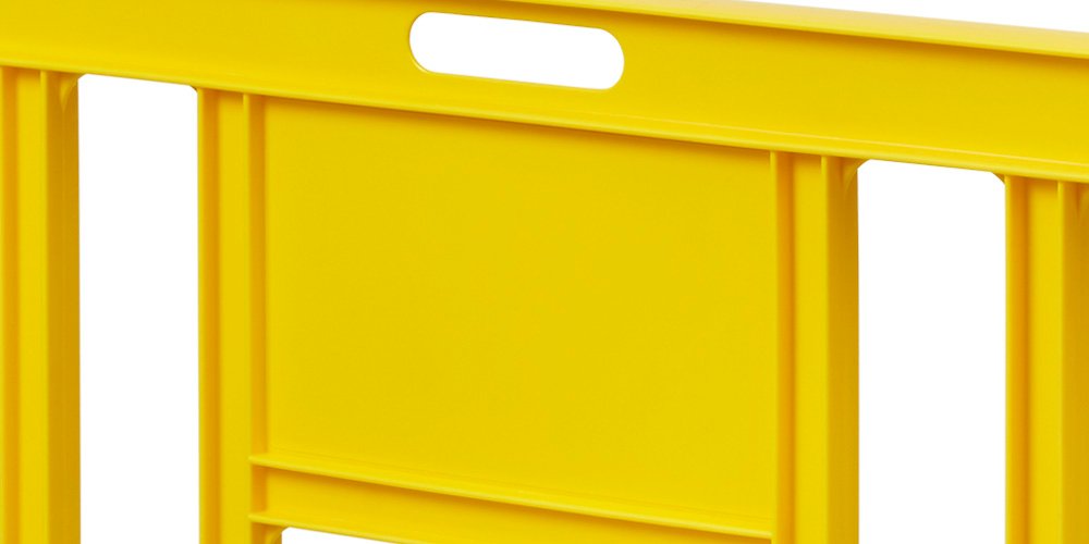 Traffic safety barricade yellow barrier
